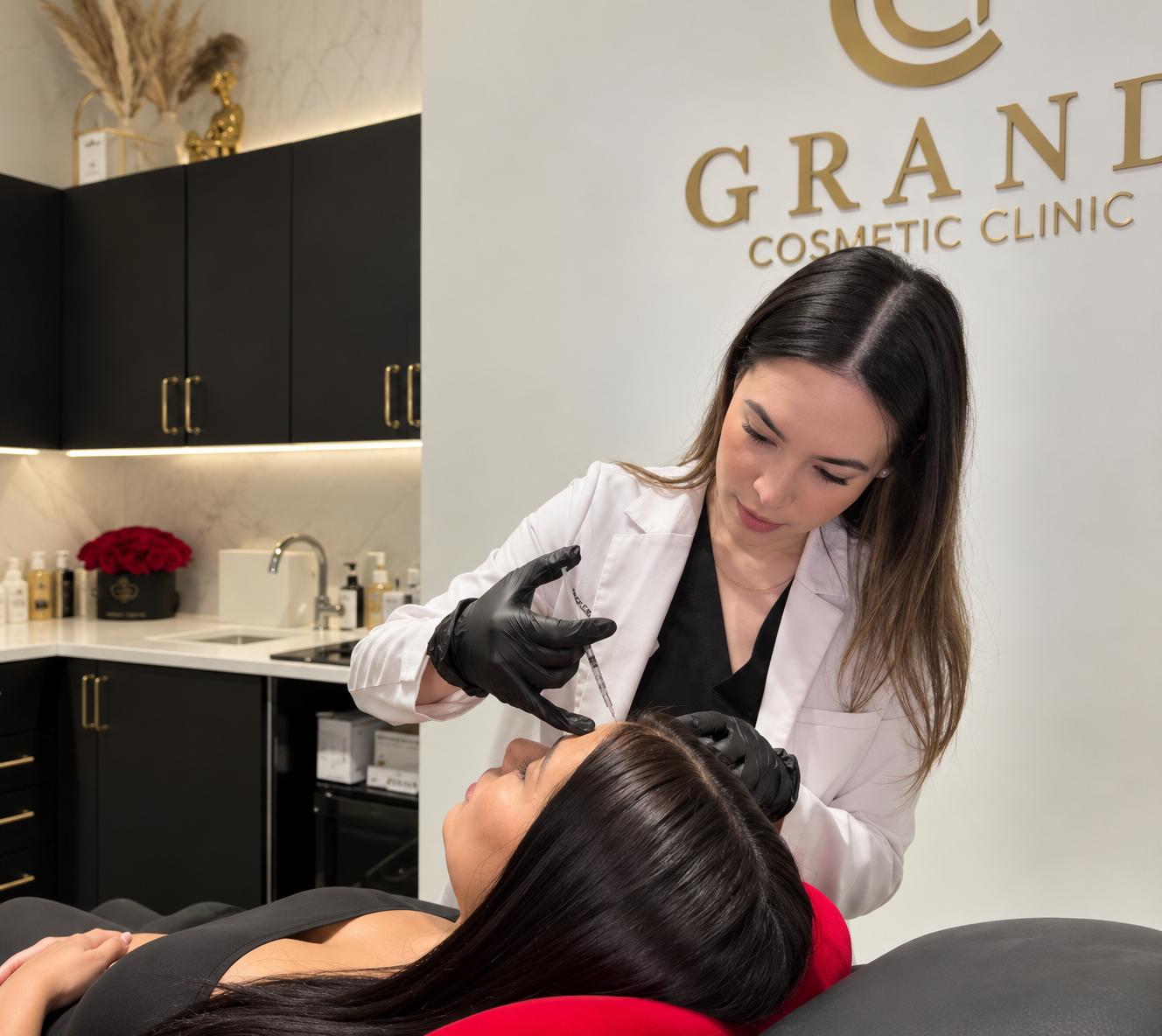 Tricia Santos, NP, performing an injectable treatment at Grand Cosmetic Clinic